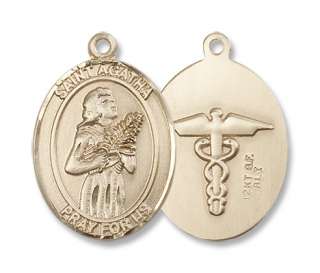 Gold Filled St. Agatha Medal Patron Saint Catholic  