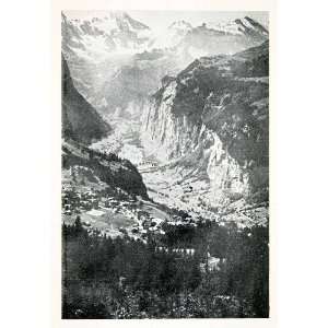  1923 Print Wengen Lauterbrunnen Valley Cityscape Bern 