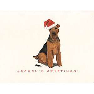 Welsh Terrier in Santa Hat Boxed Christmas Notecards