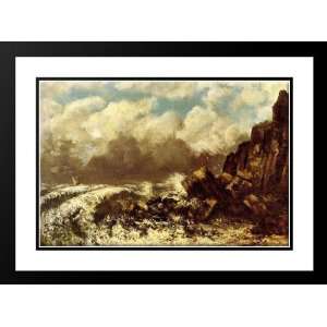 Courbet, Gustave 38x28 Framed and Double Matted Marine A Etretat 