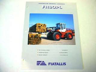 Fiat Allis FR90PL & FR100 Wheel Loader Brochures  