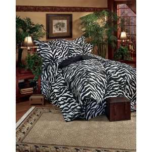  Zebra Black Complete 8 Piece Bedding Set White