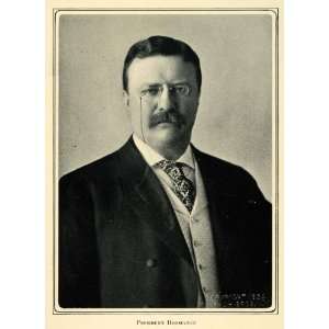  1905 Duotone Print President Roosevelt Theodore Teddy 