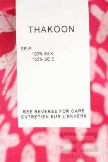 THAKOON Geranium Pink & White Silk Print Dress Size 8 NEW  
