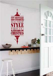   Theres A Feeling of Christmas Vinyl Decal Wall Words Stickers Letter