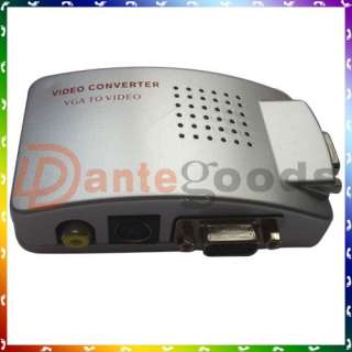PC Laptop VGA to TV RCA AV Composite S video Converter Box Switch USB 