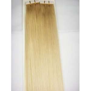   Tape in Skin Weft Seamless 100% Human Hair Extensions #24 Light Blonde