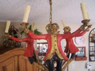 Bill Huebbe 3 Monkey Chandelier Lamp Whimsical Unique  