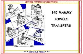 845 Black transfer embroidery pattern mammy towels  