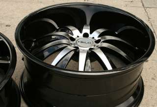 HELO 851 22 BLACK RIMS WHEELS NISSAN 350Z STAGGERED / 22 X 8.5/10 5H 