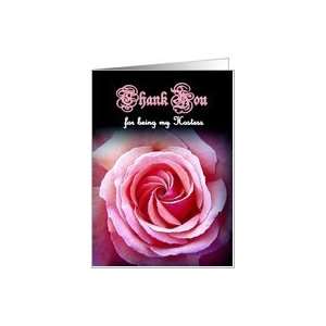 HOSTESS Wedding Thank You with Pink Rose Card