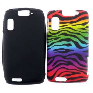 860 Atrix 4G 4 G Colorful Rainbow Zebra Animal Skin Design Dual Layer 