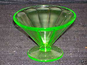 Vintage Green Depression Glass Sherbert Dish  