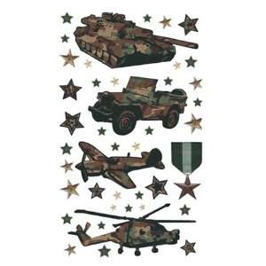  Military ARMY camouflage APPLIQUES wall decor 42 pieces 