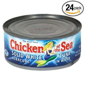 Chicken of the Sea Tuna, Solid White Albacore in Water, 6 Ounce Cans 