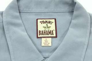 Tommy Bahama *100% Silk* Gray Shirt Mens Large *Very Nice*  