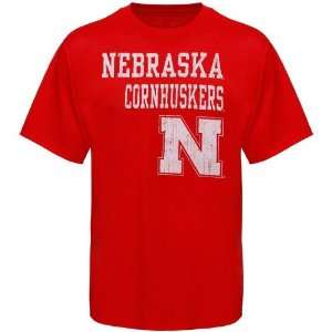    Nebraska Cornhuskers Scarlet Stacked T shirt