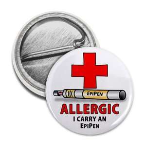  ALLERGIC EPIPEN Medical Alert 1 inch Mini Pinback Button 