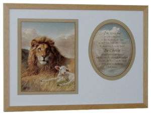 Nancy Glazier PEACE AND HARMONY Framed Art with poem Lion & Lamb 