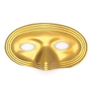  Gold Plastic Mardi Gras Eye Mask 