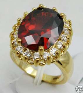 Beautiful Red zircon gold plated Womans Ring , size8#  