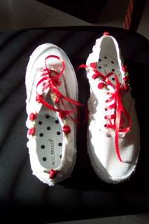 Another  customer requested a pair of red and white shoes. This is 