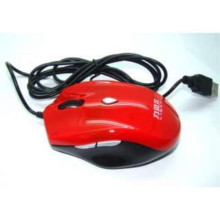 New USB Wired 6 buttons Optical Wheel Mouse A09 Red  
