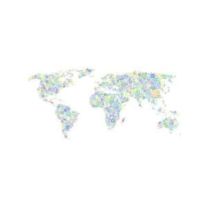   4Walls Kids Portfolio Peace and Love World Map teal Green KP1454EM1