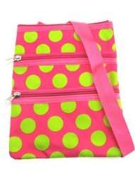 Small Hipster Cross Body Bag Purse Hot Pink & Lime Green Large 