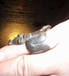 Old Gan / LOBI Bronze Ring with Coiled serpent ,African Adornment 