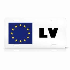  Latvia Latvian European Union Flag Metal License Plate 
