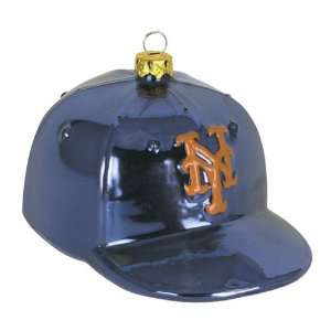  BSS   New York Mets MLB Glass Baseball Cap Ornament (4 