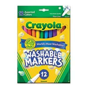 Washable Markers, Fine Point, Classic Colors, 12/Set