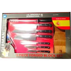  J. A. Henckels 9 pc Knife set with block