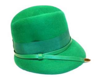 1950s RETRO Chapeau Womens HAT Signed Pollak NEW YORK Designer Green 