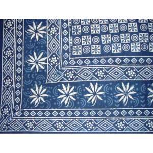  Dabu Indian Tapestry Beach Picnic Bed Many Uses F/Q Indigo 