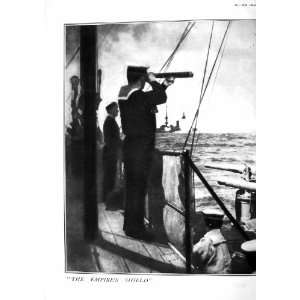  1917 WAR SHIPS SAILORS NAVY TELESCOPE EMPIRES SHIELD 