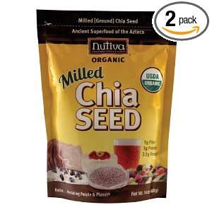 Nutiva Organic Milled Chia Seeds, 14 Ounce Pouches (Pack of 2)