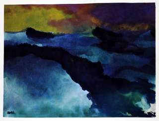   Print Emil Nolde Stormy Seascape Abstract Watercolor Expressionism Art