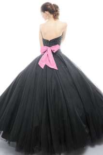 Tulle Black Wedding/Evening/Ball/Gown/Party/Prom/Bridal/Bride 