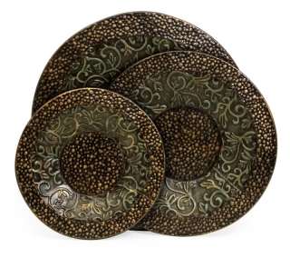   TUSCAN S/3 Embossed DECORATIVE PLATES Iron/Metal Scroll NEW  