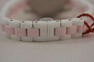 Rare Ladies Giantto Solid White and Bubble Gum Pink Ceramic Swiss 
