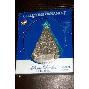 Vintage Gloria Duchin Pewter Christmas Tree Ornament (Decorated Tree 
