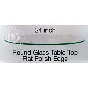  Glass Table Top 24 Round, 1/2 Thick, Flat Polish Edge 