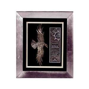   Gilded silver frame eagle award with black and gold matting. Home