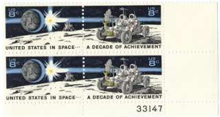 Scott #1434 35 8 Cent Decade of Space Achievement Plate Block   MNH