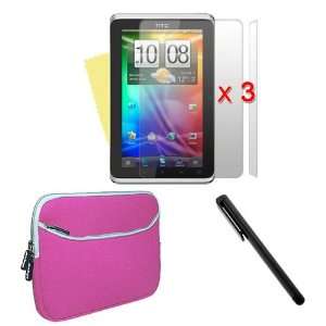  HTC Flyer 7 inch Laptop Dual Pocket Carrying Case In Pink 