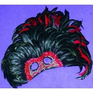   Venetian, Masquerade, Mardi Gras Mask Red & Black Toys & Games