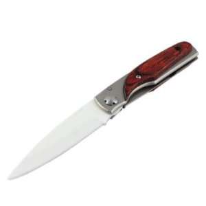   Folding Knife Matte Blade Red Handle Inlay with Clip