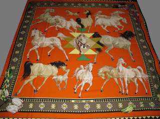 Amazing eqistrians design, it is a real huge painting on cashmere 